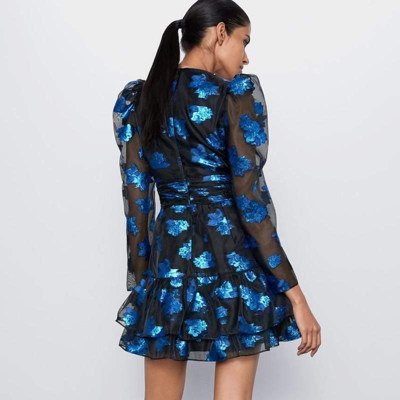 floral printed fashioned mini dress