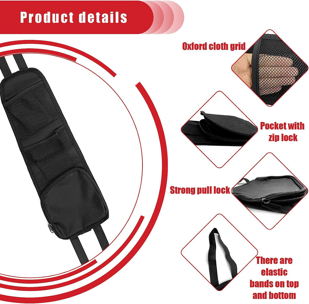 QUICTO Car Seat Storage Hanging Bag, Multi-Pocket Seat Side Organizer, Car Multifunctional Storage Mesh Net Pocket, Can Hold Mobile Phone, Wallet, Glasses, Suitable for Cars, SUVs, Trucks
