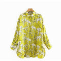 elepant print casual loose smock blouse