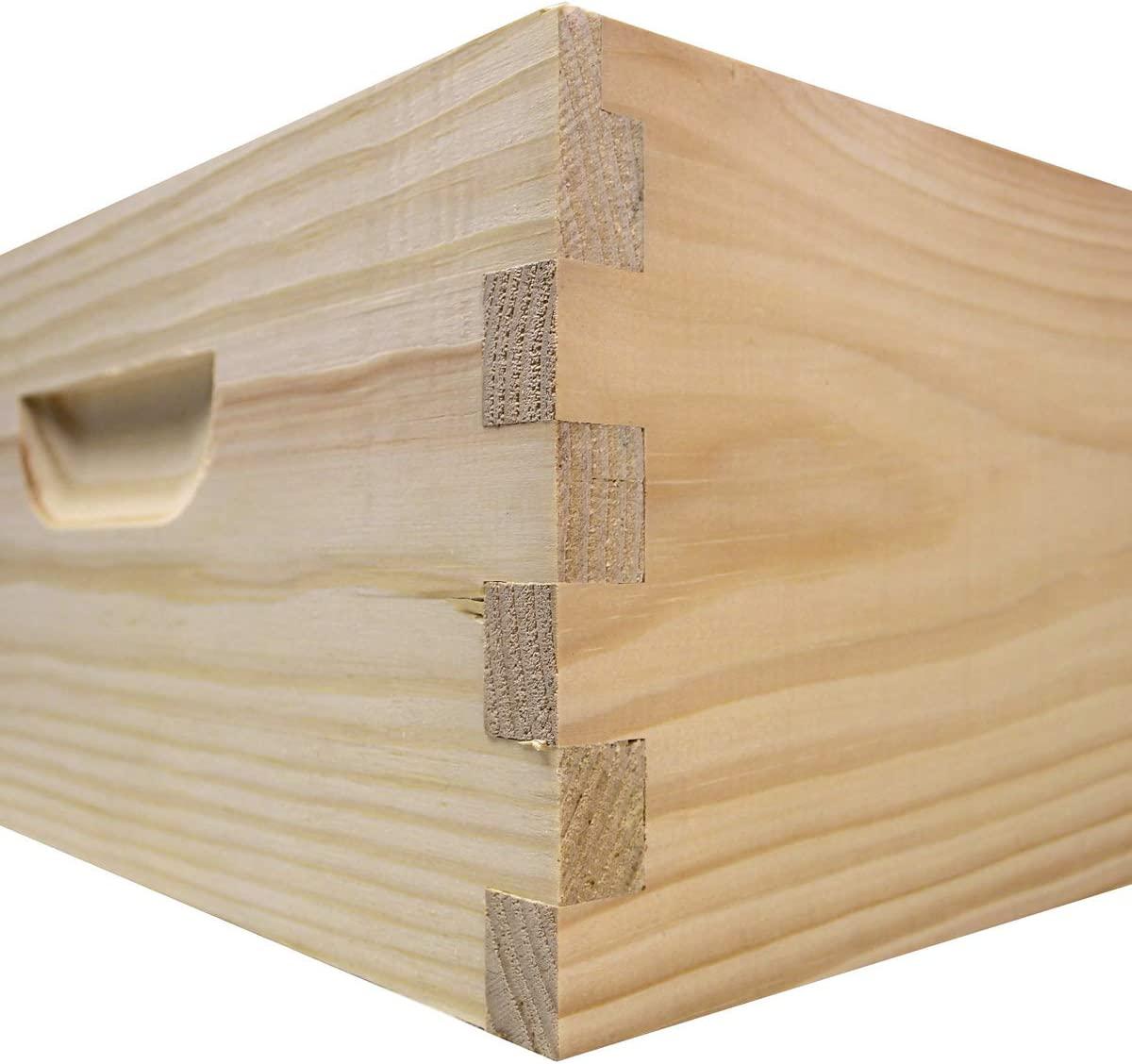 Amish Made in USA Complete 8 Frame Langstroth Bee Hive includes Frames and Foundations (2 Deep, 1 Medium)