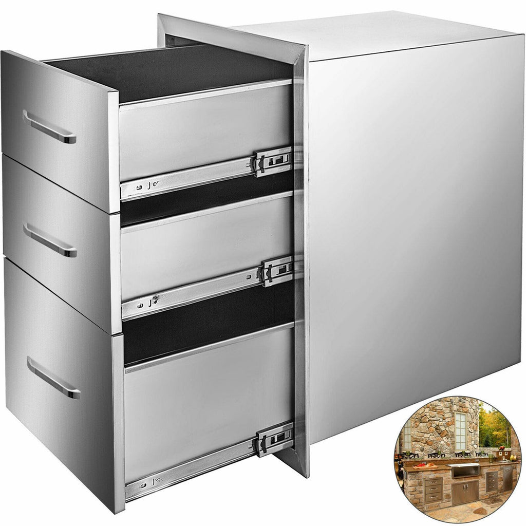 18"Wx23"H Outdoor Kitchen Drawers Double Access StoraBBQ Drawer Grill Station