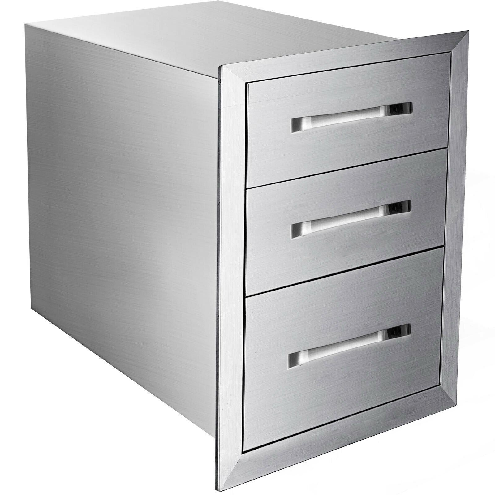 18"Wx23"H Outdoor Kitchen Drawers Double Access StoraBBQ Drawer Grill Station