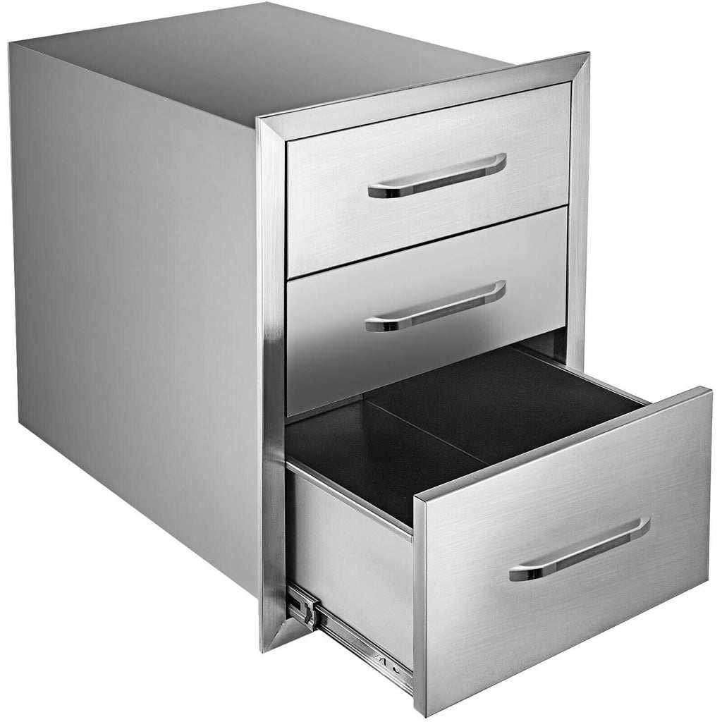 18"Wx23"H Outdoor Kitchen Drawers Double Access StoraBBQ Drawer Grill Station
