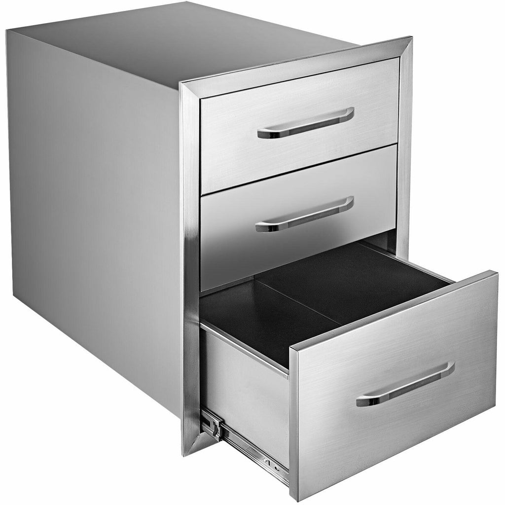 18"Wx23"H Outdoor Kitchen Drawers Double Access StoraBBQ Drawer Grill Station