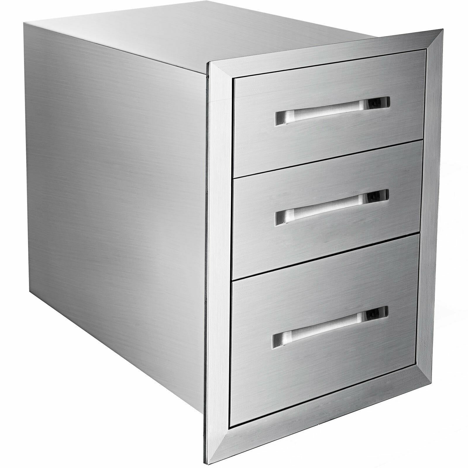 18"Wx23"H Outdoor Kitchen Drawers Double Access StoraBBQ Drawer Grill Station