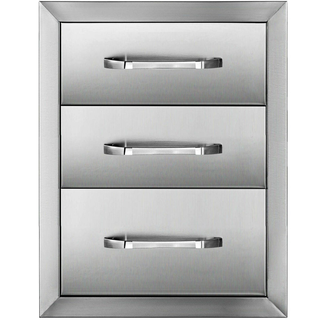 18"Wx23"H Outdoor Kitchen Drawers Double Access StoraBBQ Drawer Grill Station