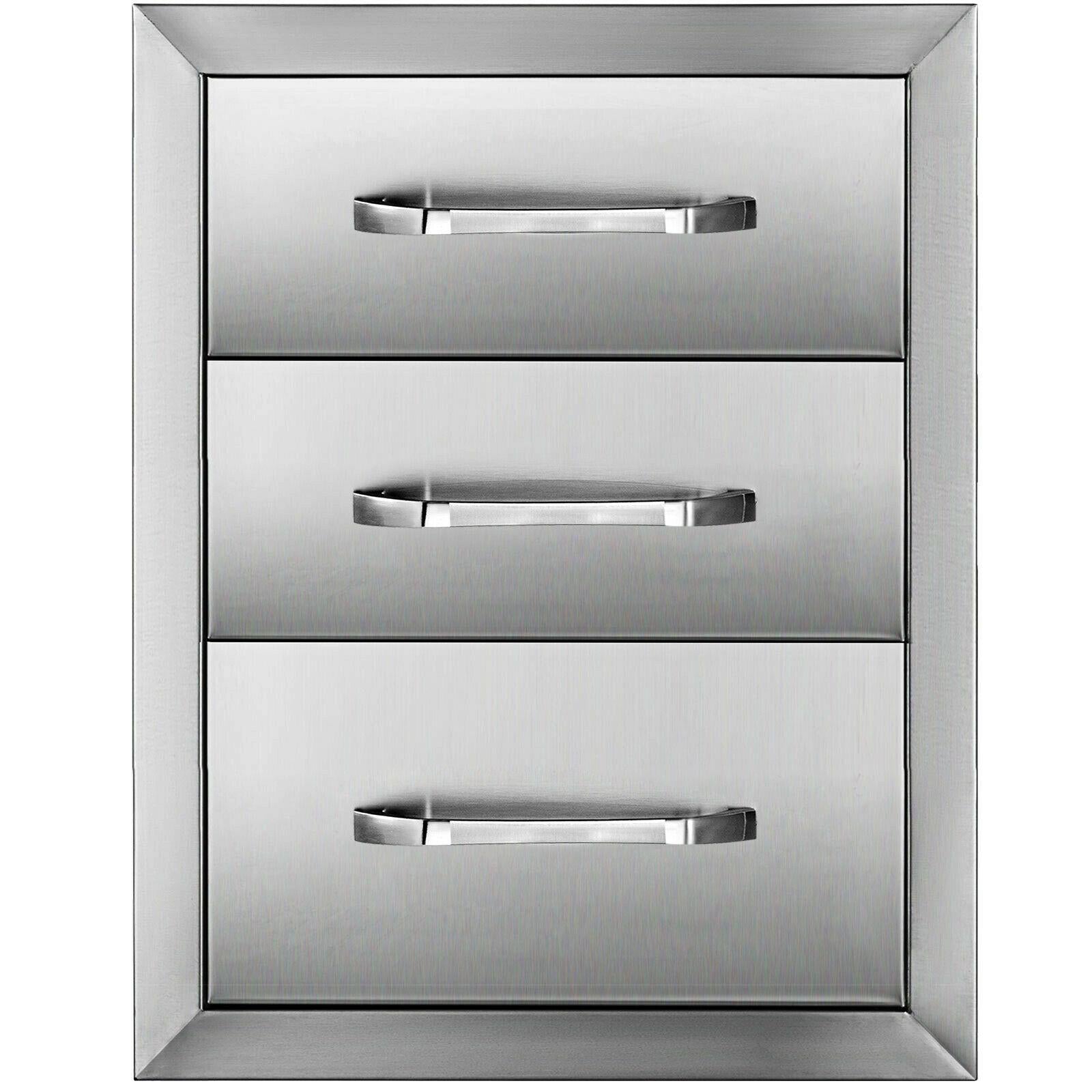 18"Wx23"H Outdoor Kitchen Drawers Double Access StoraBBQ Drawer Grill Station