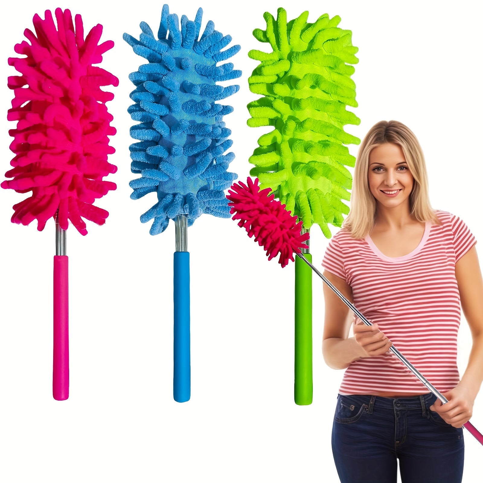 1Pc Microfiber Duster Brush, Extendable Hand Dust Cleaner Anti Dusting Brush Home Duster Air-condition Car Furniture Cleaning Brush Cleaning Tool