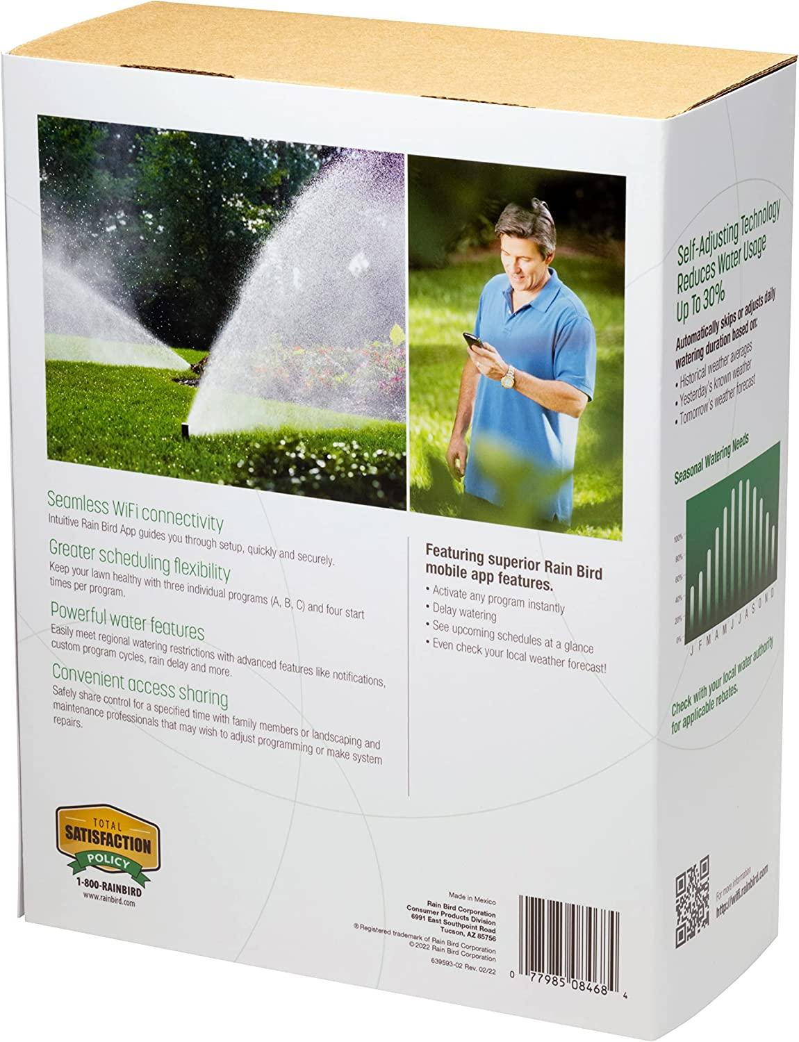 Rain Bird ARC8 App-Based Indoor/Outdoor Smart Irrigation WiFi Timer/Controller, 8-Zone/Station, EPA WaterSense Certified, Compatible with Alexa