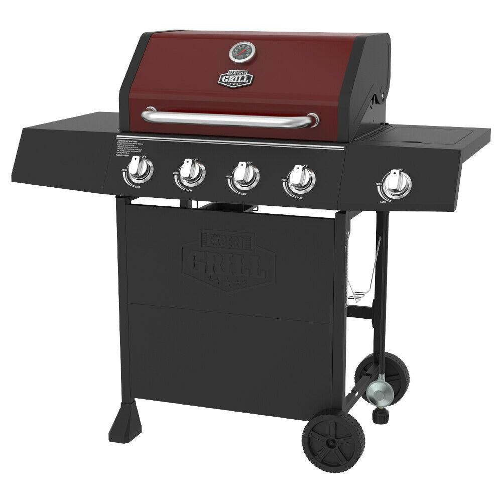 Grill Gas Bbq Outdoor Propane Portable CooBarbecue 4 Burners Side Burner