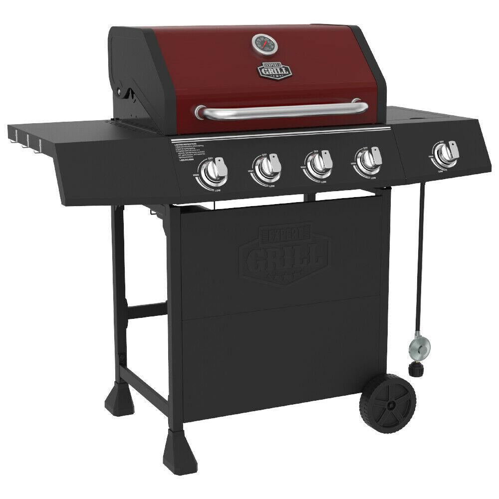Grill Gas Bbq Outdoor Propane Portable CooBarbecue 4 Burners Side Burner