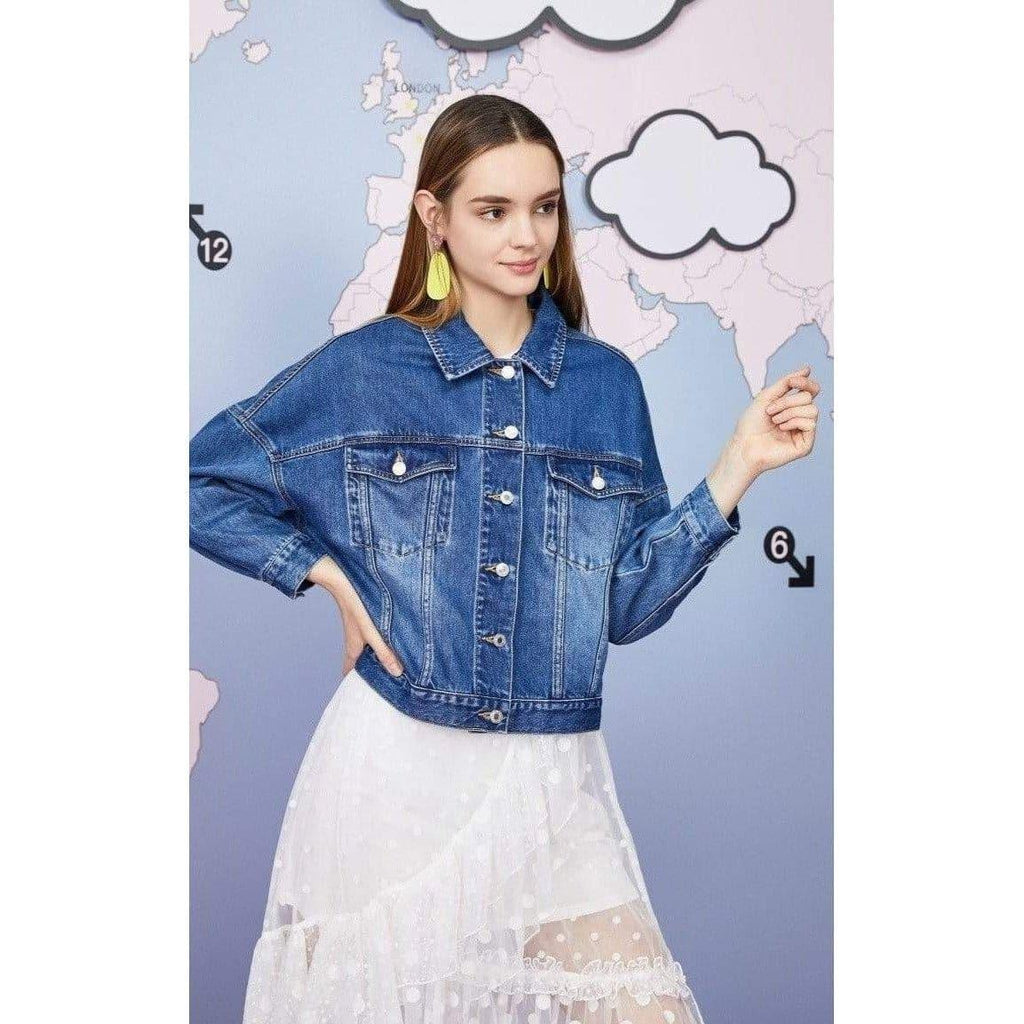 loose short denim jacket