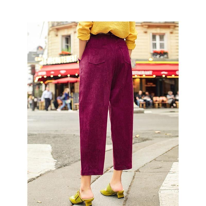 velvet high waist pants