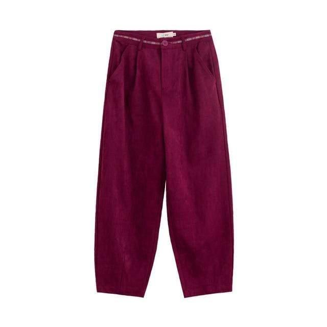 velvet high waist pants