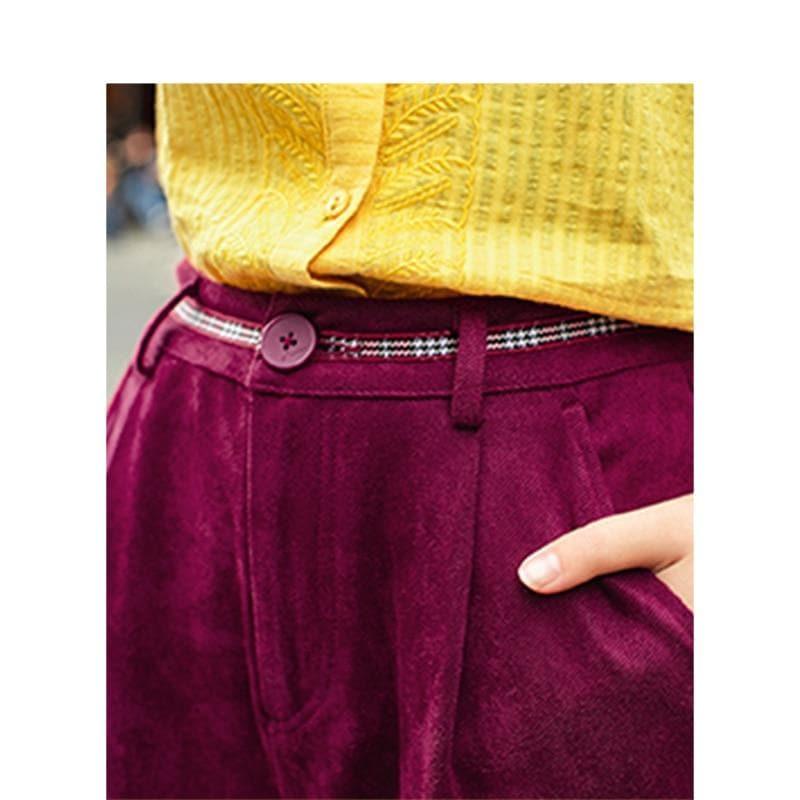 velvet high waist pants