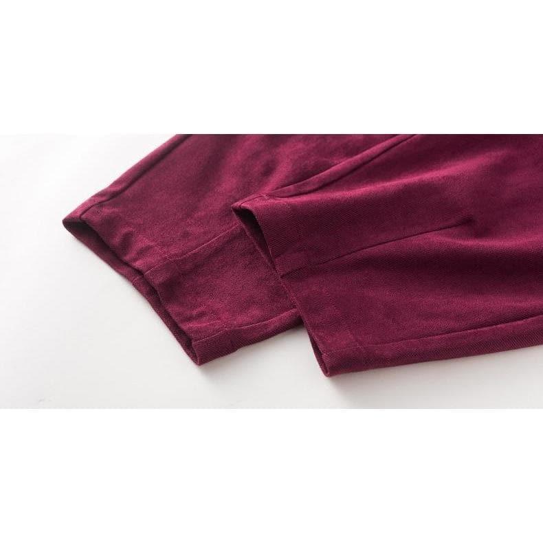 velvet high waist pants
