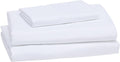 Basics Lightweight Super Soft Easy Care Microfiber 3-Piece Bed Sheet Set with 14-Inch Deep Pockets, Twin, Bright White, Solid