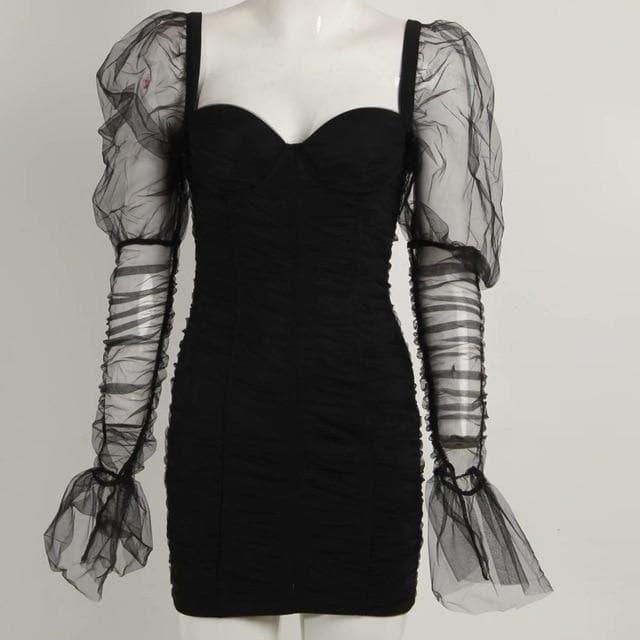 mesh bodycon elegant dress