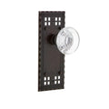 Craftsman Plate 2-3/8 in. Backset Timeless Bronze Privacy Bed/Bath Round Clear Crystal Glass Door Knob