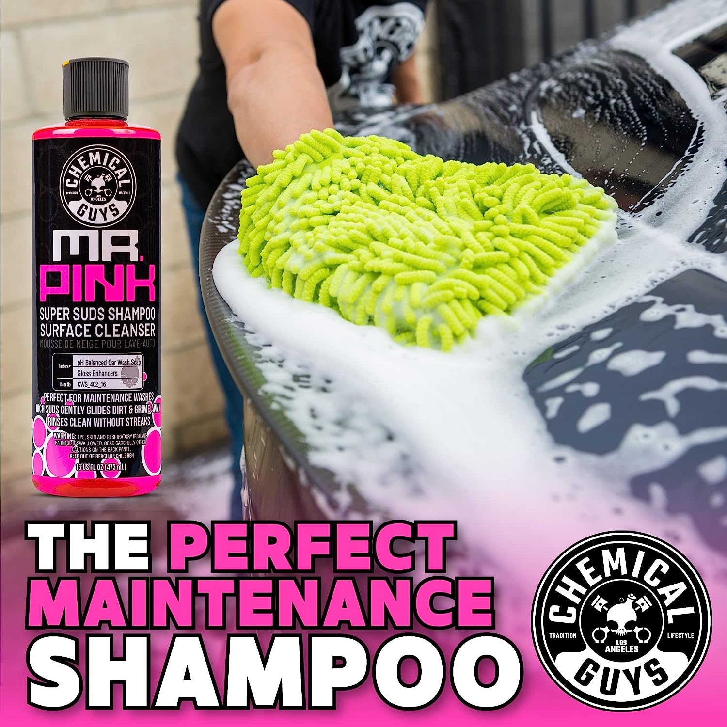 Chemical Guys CWS_402_64 Mr. Pink Foaming Car Wash Soap (Works with Foam Cannons, Foam Guns or Bucket Washes) Safe for Cars, Trucks, Motorcycles, RVs &amp; More, 64 fl oz, Candy Scent
