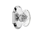 CottaPlate 2-3/4 in. Backset Bright Chrome PassaHall/Closet Oval Fluted Crystal Glass Door Knob