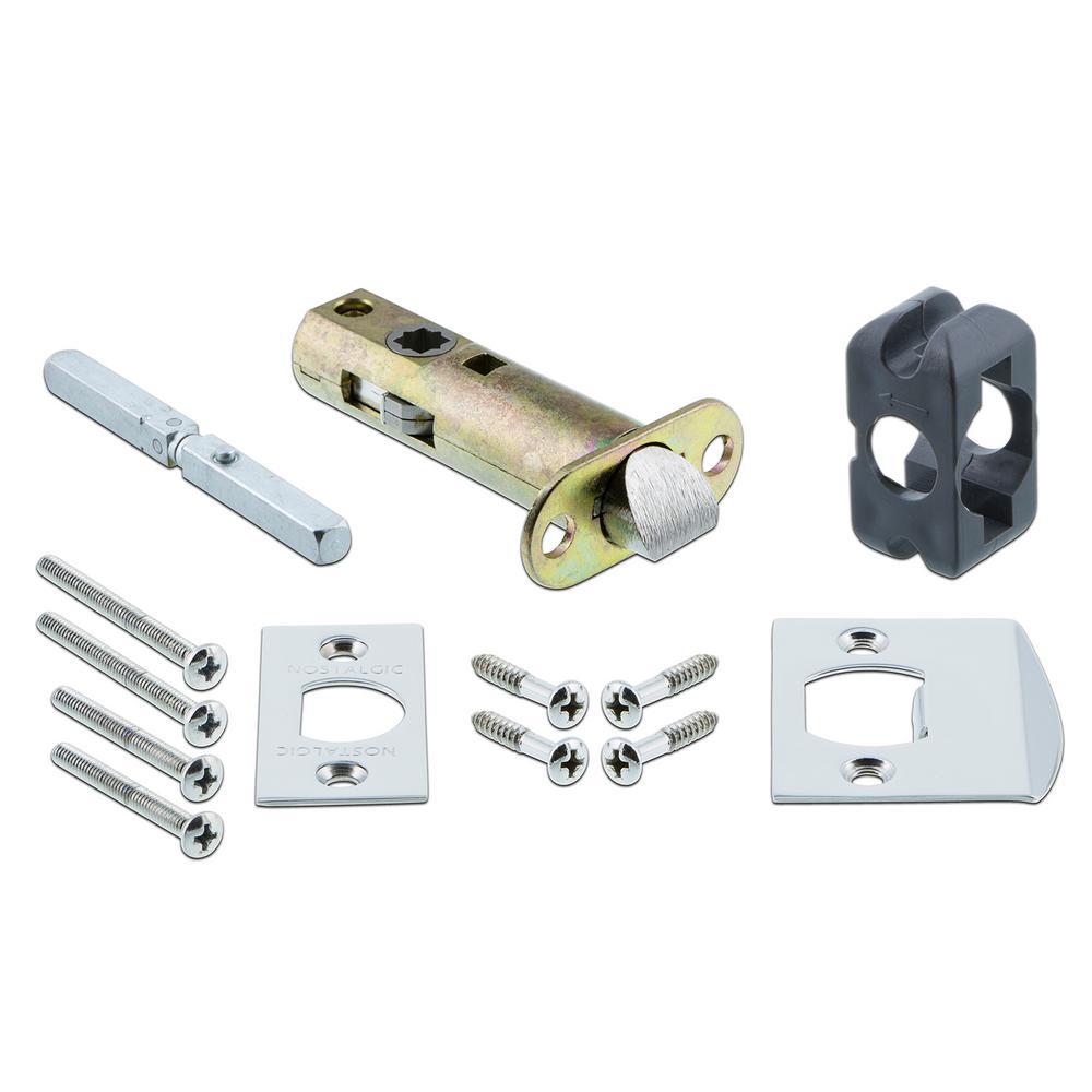 CottaPlate 2-3/4 in. Backset Bright Chrome PassaHall/Closet Oval Fluted Crystal Glass Door Knob