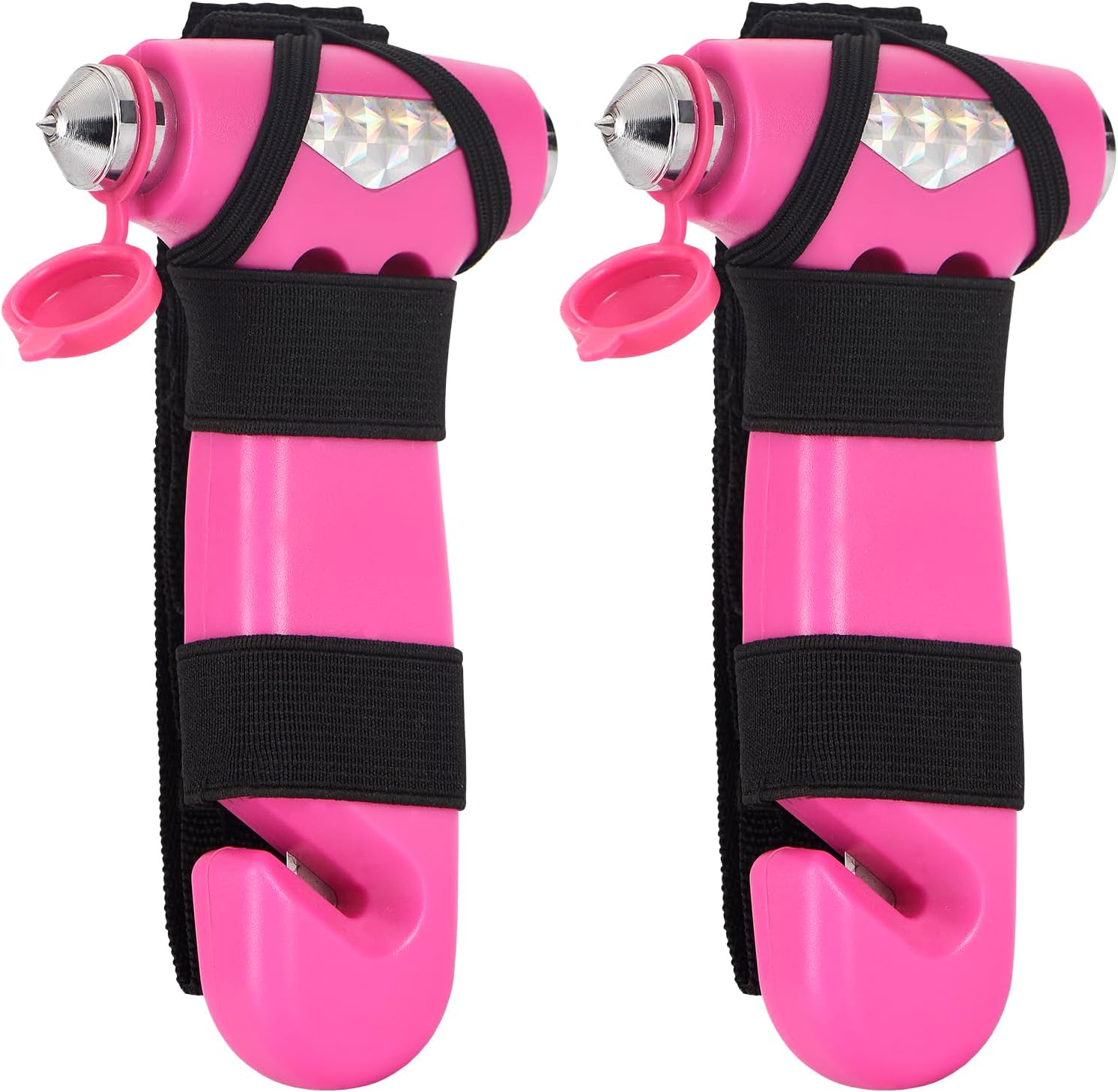 MOTORBUDDY 2 Pack Car Safety Hammer, Pink Emergency Escape Hammer with Window Breaker and Seatbelt Cutter