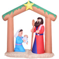 7 ft. x 6 ft. Pre-Lit Nativity with Mary, Joseph and Baby Jesus Christmas Inflatable with StoraBag