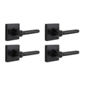 TonbridMatte Black Bed/Bath Door Lever with Square Rose (4-Pack)
