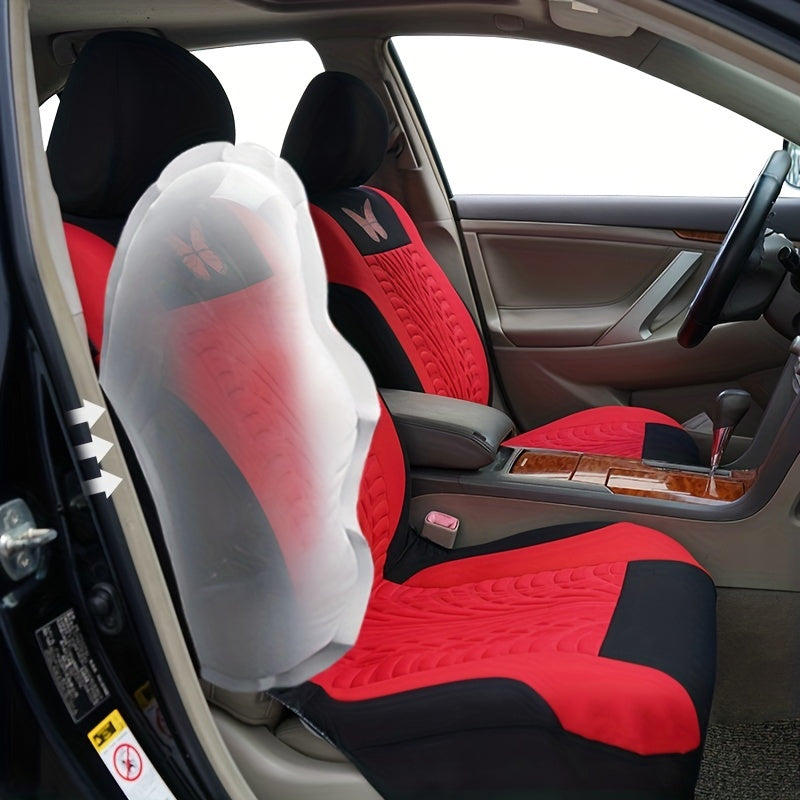 Upgrade Your Car Interior with a Universal Butterfly Pattern Tire Shape Auto Seat Cover Set - Airbag Safe &amp; Perfect for Trucks, Vans &amp; SUVs!