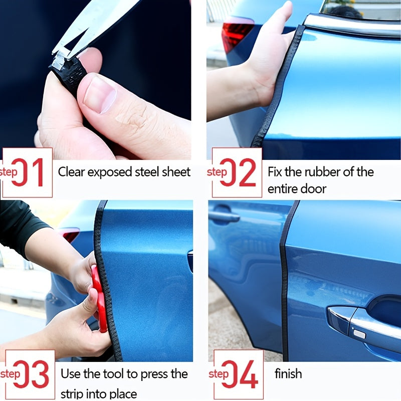 Car Door Protector Decoration Strip, Universal Auto Door EdBumper Protector Stickers Anti-Scratch Car Styling Moulding Strip
