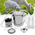 3L MilMachine for Goats - Automatic Portable Pulsation Vacuum Pump Goat Milker, Food Grade 304  Steel Milk Bucket with Auto Stop Check Valve Goat MilEquipment