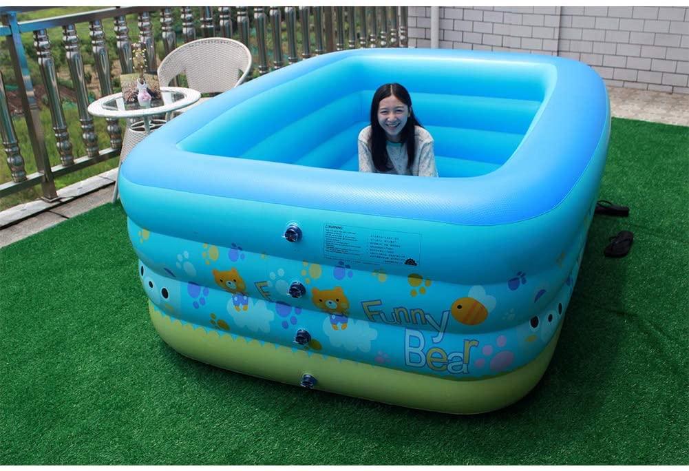 CJF Thicken Swimming Pools - Outdoor Garden Rectangular Inflatable Paddling Pool - for Kids, Adults