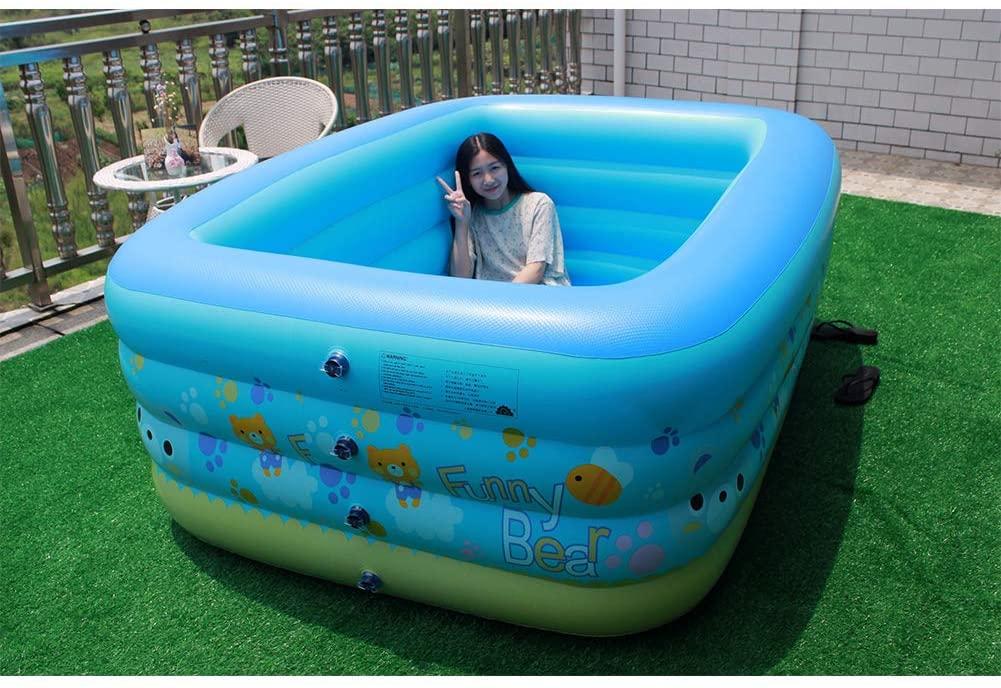 CJF Thicken Swimming Pools - Outdoor Garden Rectangular Inflatable Paddling Pool - for Kids, Adults