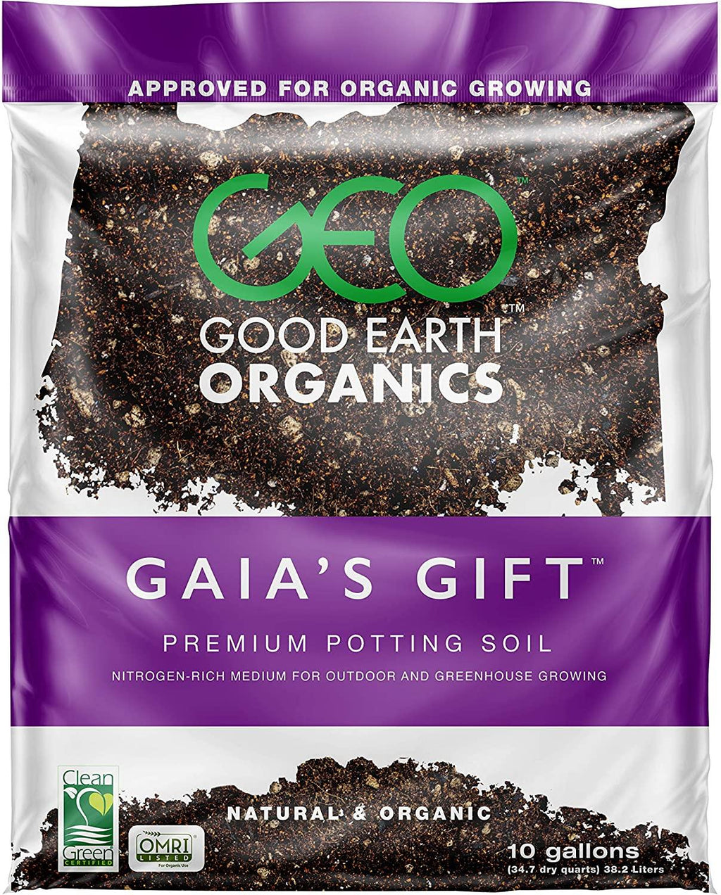 The Good Earth Organics, Gaia's Gift Premium Potting Soil, Organic Potting Soil for Heavy Feeding Plants Like Tomatoes, Hops & More (10 Gallon)