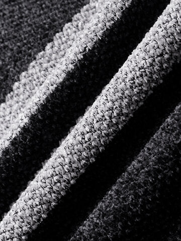 mens wide striped knit zip up plush lined thick hooded cardigans