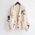 winter embroidery cardigan