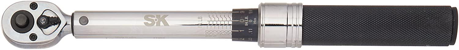 SK Hand Tool 77002 Micrometer Adjustable Torque Wrench, 1/4"/20-150 inch-lbs