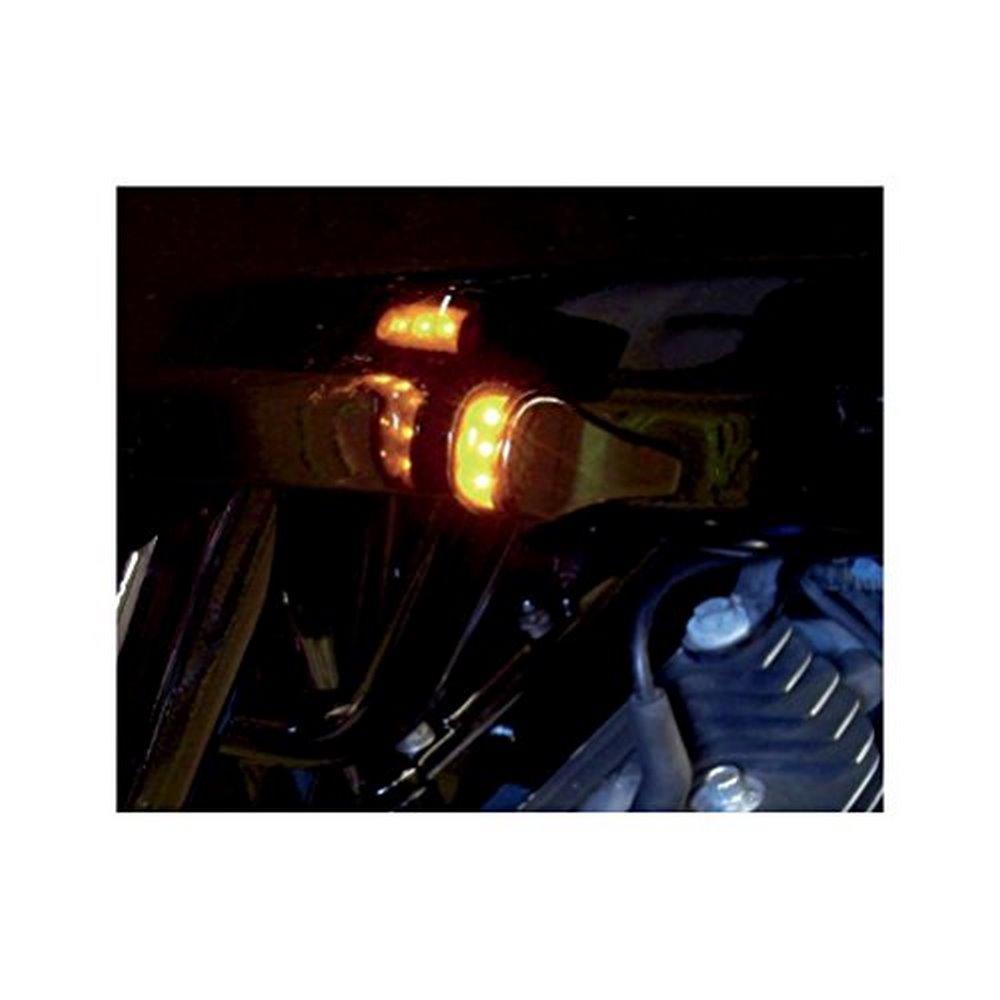 Alloy Art LED Front Signal Lights with Smoked lens/Amber LEDs - Black anodized (smooth) RGFS1-2