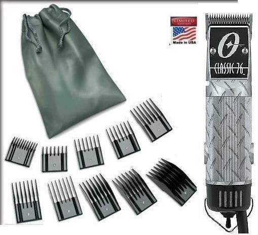 Oster Classic 76 Diamond Plate Limited Edition Hair Clipper 10 PC Combs