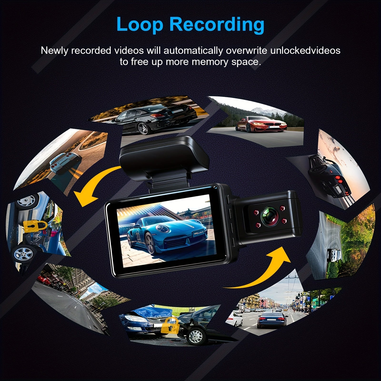 Dual Lens Dash Cam: Get Crisp 1080P Video Recording Day &amp; Night - 3.16 Wide Angle View!