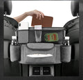 JEYODA Car Handbag Holder Between Seats Suede Large Capacity Car Purse Holder Automotive Consoles &amp; Organizers for Document Phone Storage Car Organizer(1925-style 2 grey)