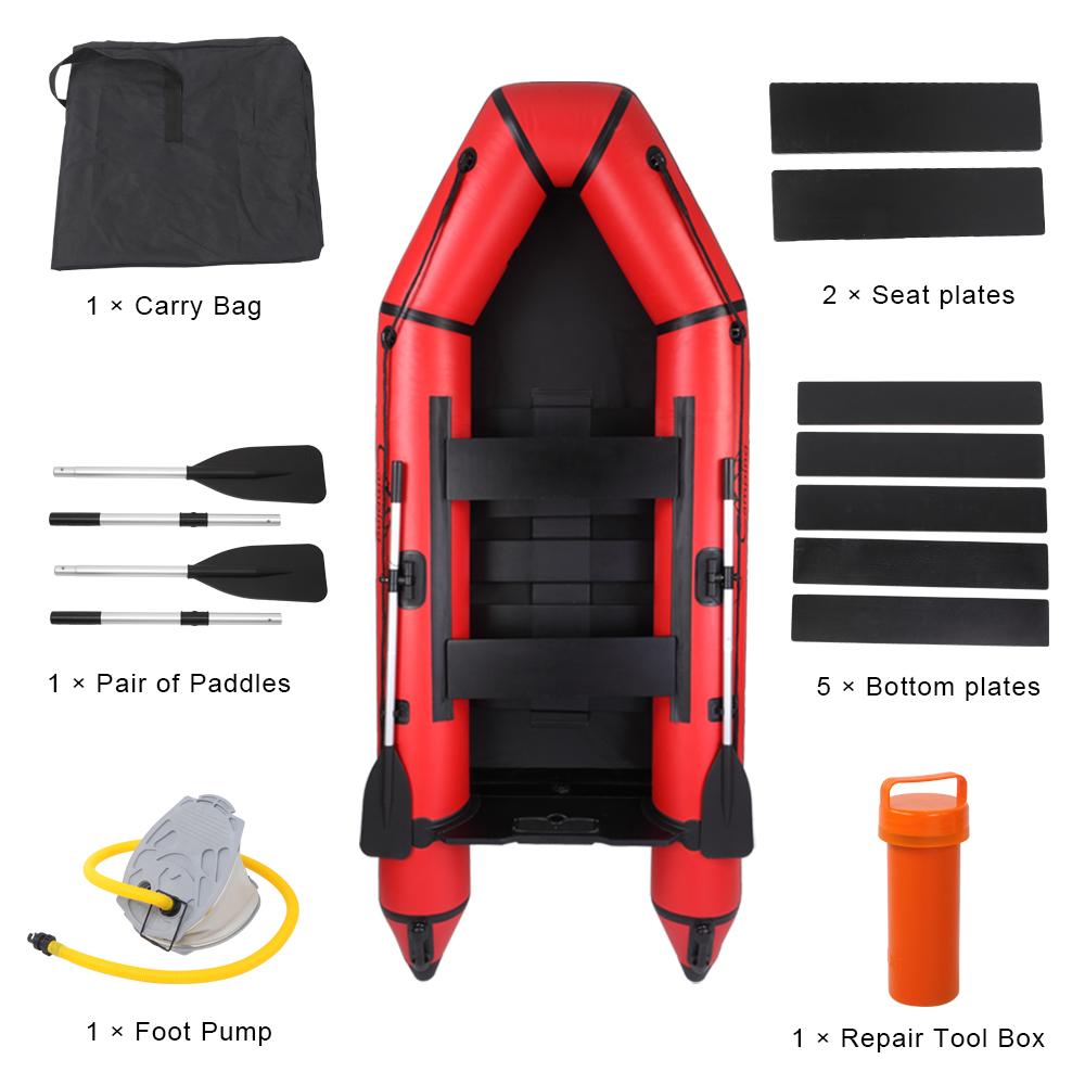 2 Person Inflatable Boats for Adults for Lake River Float Fishing , 10ft - Black Red