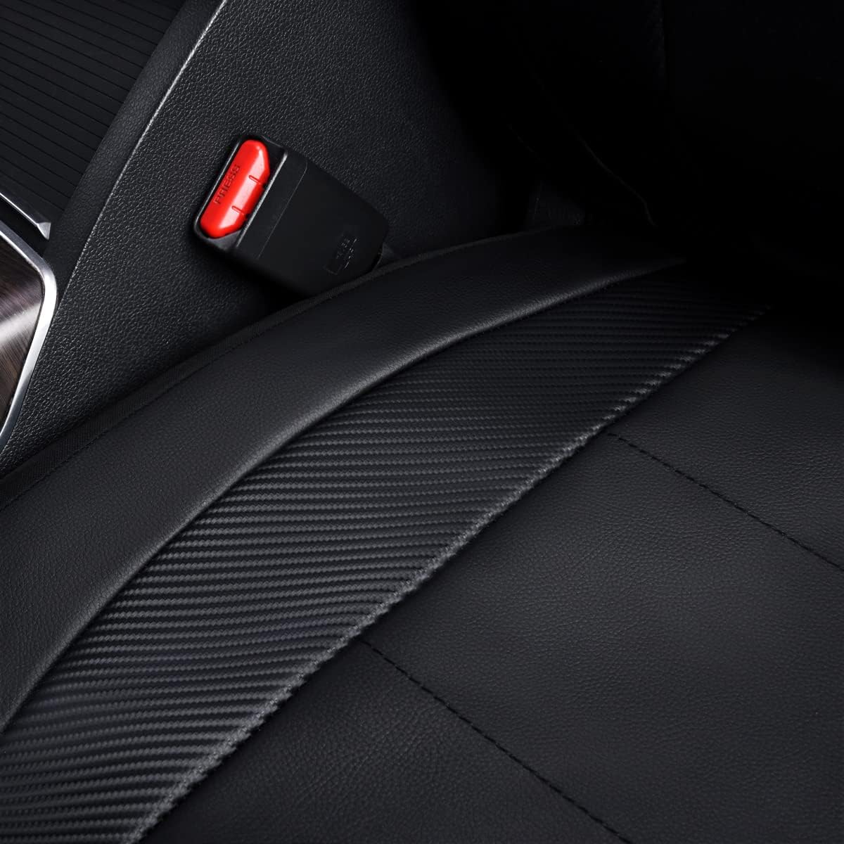 Flying Banner car seat Covers Protects Water Proof Faux Leather Carbon Fiber Fronts Solid Black (Solid Black, Front Pair)