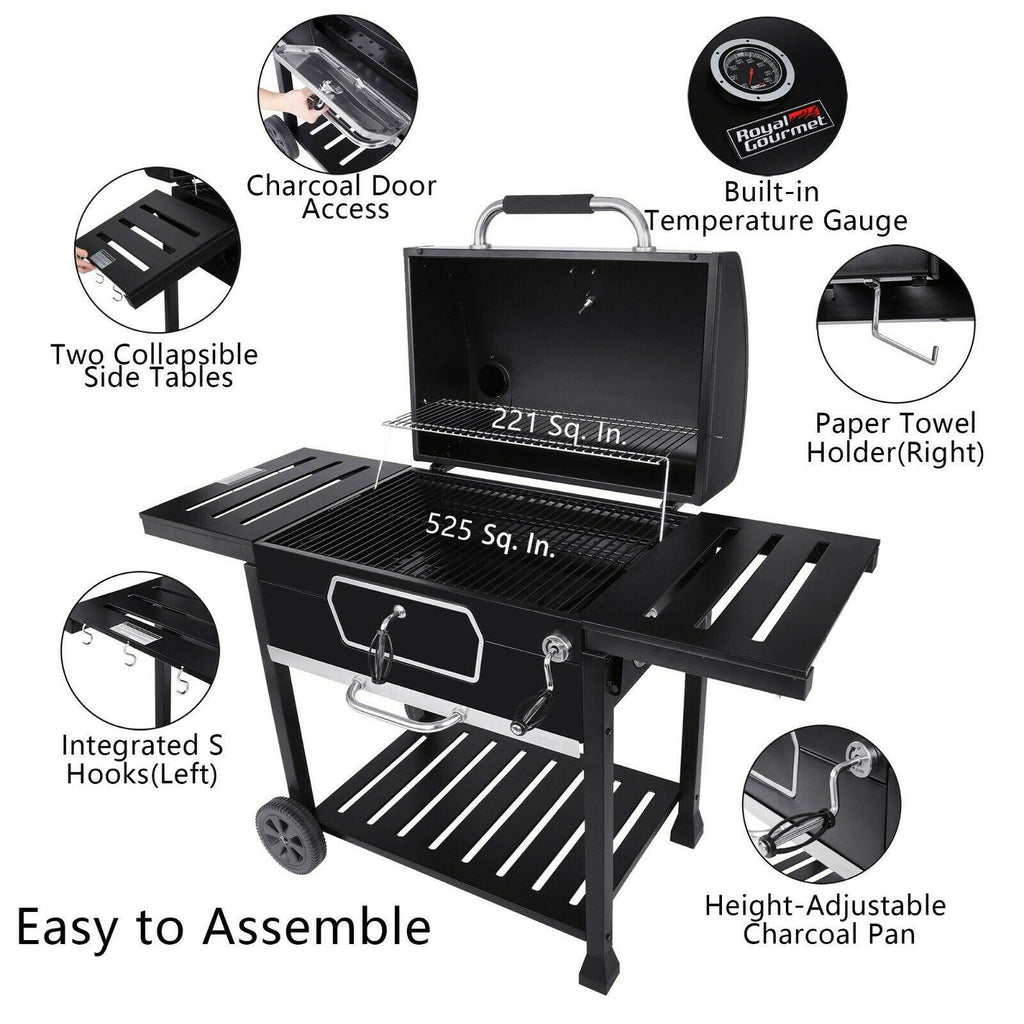 Deluxe Charcoal Grill 30-Inch LarBBQ Smoker CD2030AN