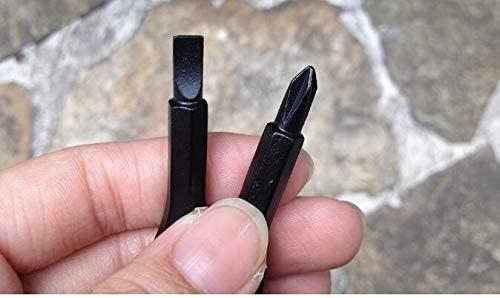 Tool Parts  Steel Mini Screwdriver Portable Outdoor Multi-Purpose Screwdriver Slotted &amp; Occus Screw Driver Hand Tools - (Color: Black)