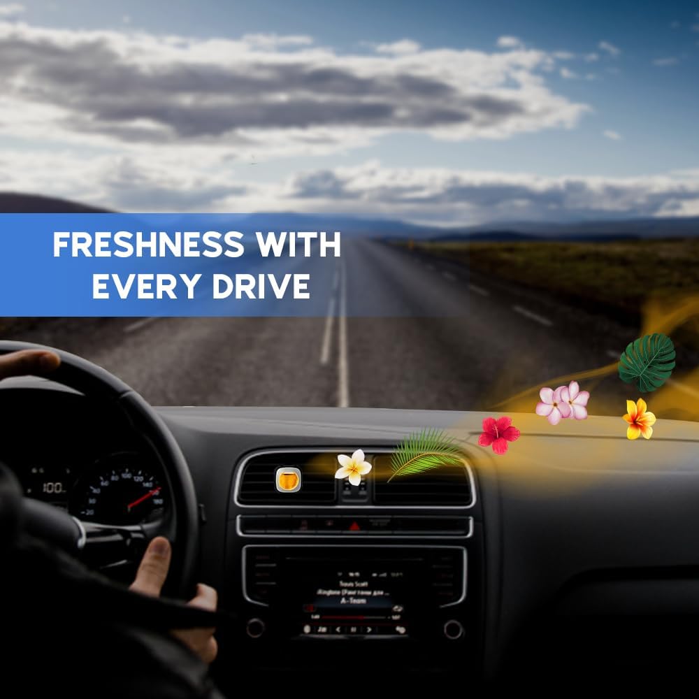 Air Jungles Hawaiian Scent Car Air Freshener Clip, 6 Car Freshener Vent Clips, 4ml Each, Long Lasting , Up to 180 Days Refresher Odor Eliminator