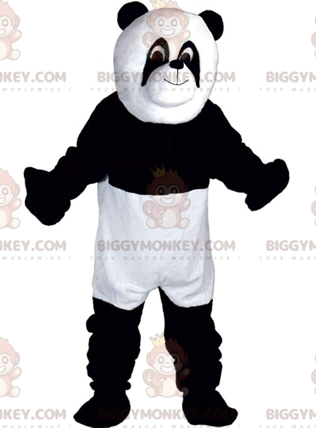 BIGGYMONKEYmascot costume of white and black panda, two-tone teddy bear costume