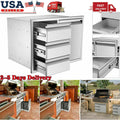 BBQ Access Door Triple Drawer Combo 28"x18" Polished Outdoor Kitchen Flush Mount