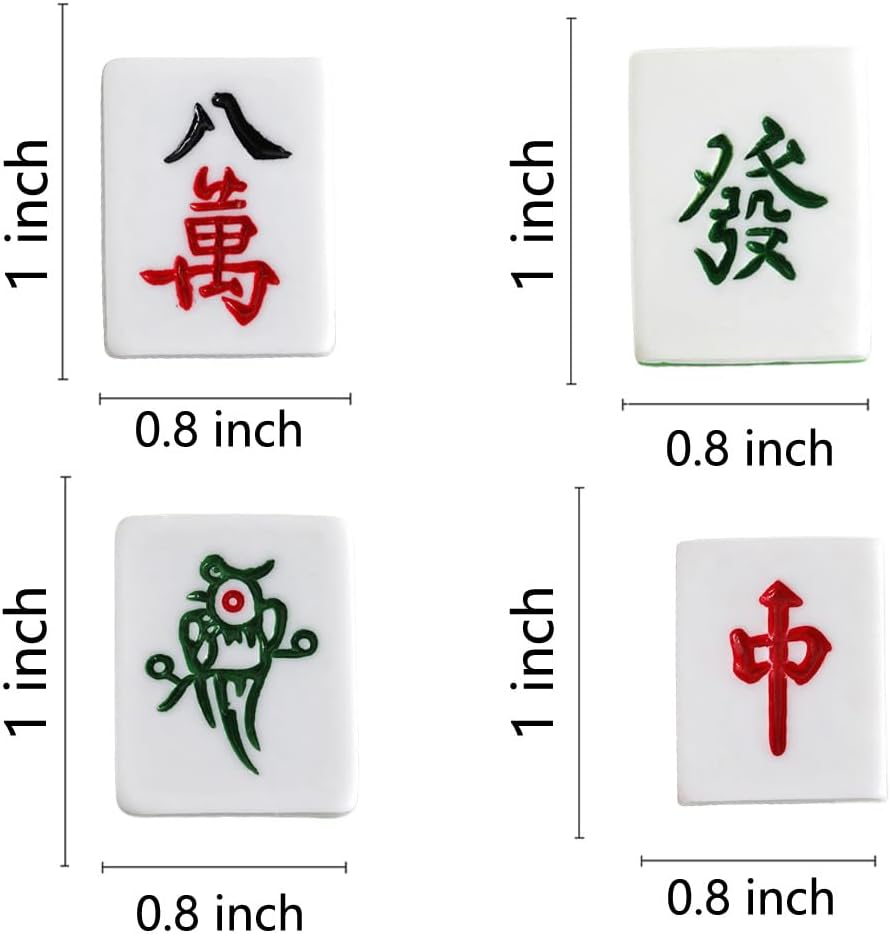 ZOSTLAND Red and Green Car Air Vent Clip Decoration,Eight Character tiles Car Air Fresheners,Chicken Automotive Interior Decoration Accessories,Car Decor Gift for women,men(4pcs Mahjong)